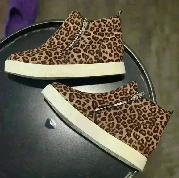 Soda Lepord Print Wedge Platform Sneaker Size 11 - Picture 6 of 6